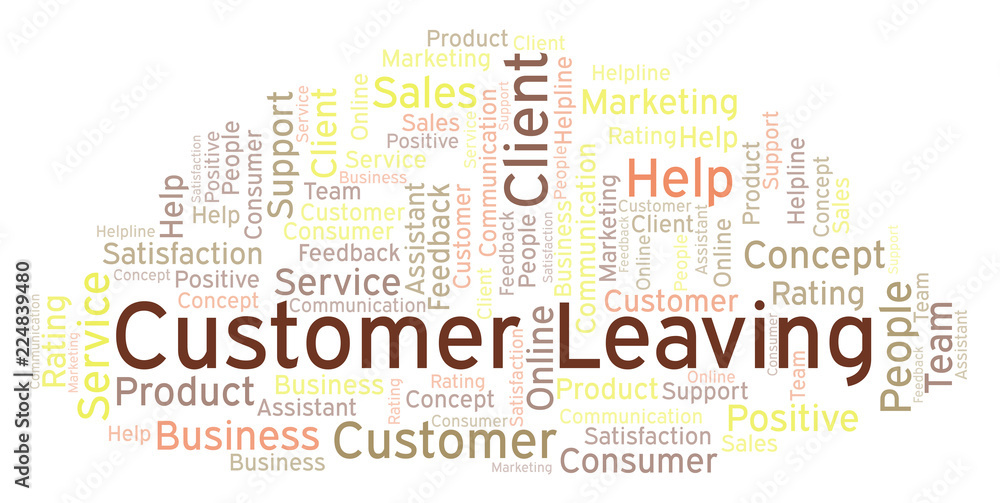Fototapeta premium Customer Leaving word cloud.