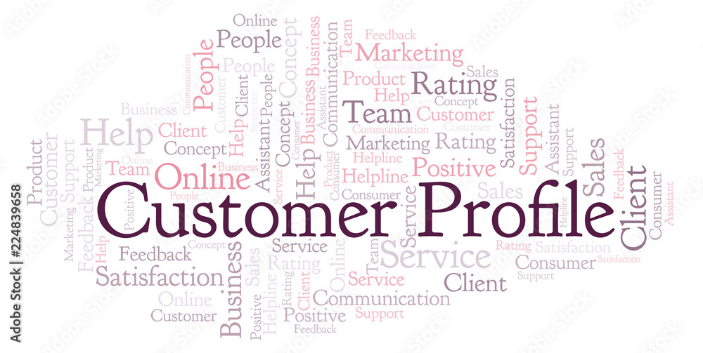 Obraz premium Customer Profile word cloud.