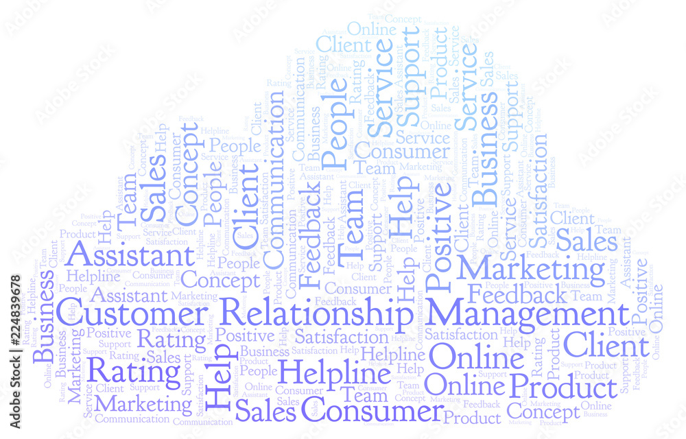 Obraz premium Customer Relationship Management word cloud.