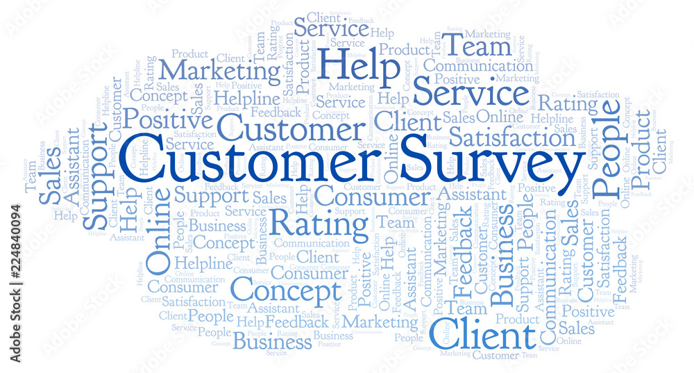 Fototapeta premium Customer Survey word cloud.