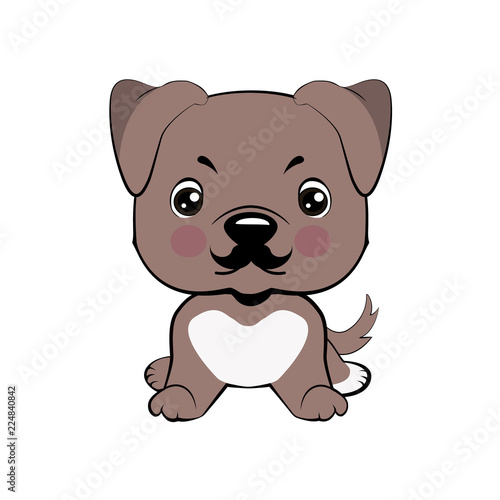 Icon dog breed dog. The puppy has a curvy mustache