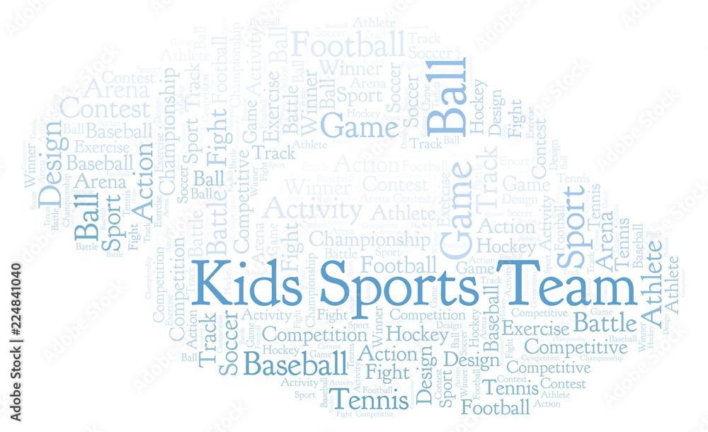 Kids Sports Team word cloud.