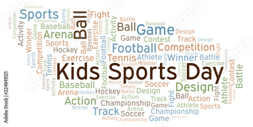 Kids Sports Day word cloud.