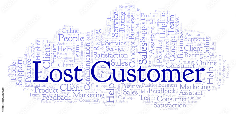 Obraz premium Lost Customer word cloud.