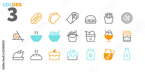 Food UI Pixel Perfect Well-crafted Vector Thin Line Icons 48x48 Ready for 24x24 Grid for Web Graphics and Apps with Editable Stroke. Simple Minimal Pictogram Part 1-3
