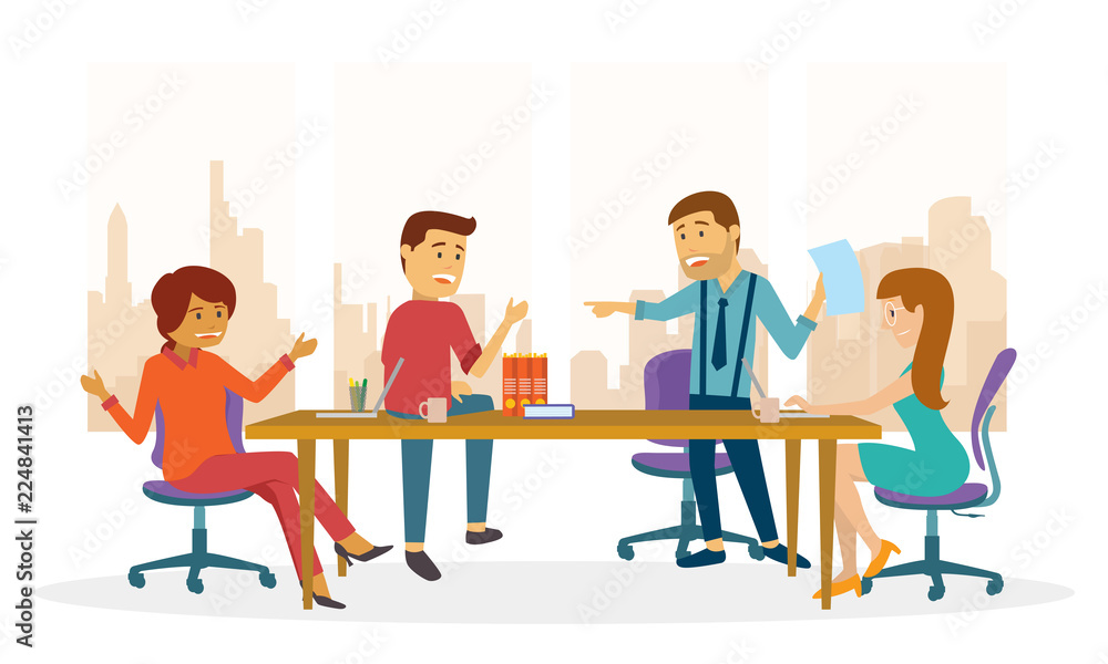 A Team Gathering For A Discussion at the office A Team Gathering For A Discussion at the office