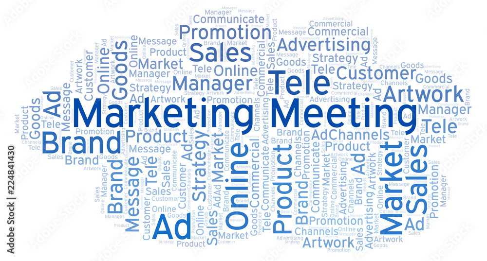 Fototapeta premium Word cloud with text Marketing Meeting.