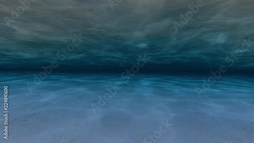 3d rendering of a blue ocean ocean underwater loop