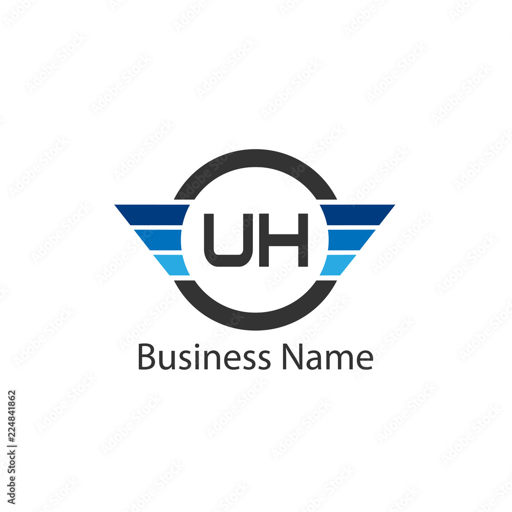 Initial Letter UH Logo Template Design