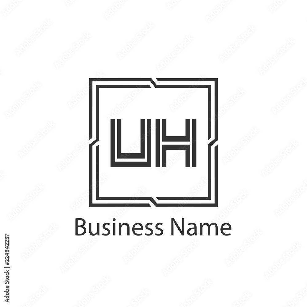 Initial Letter UH Logo Template Design Initial Letter UH Logo Template Design