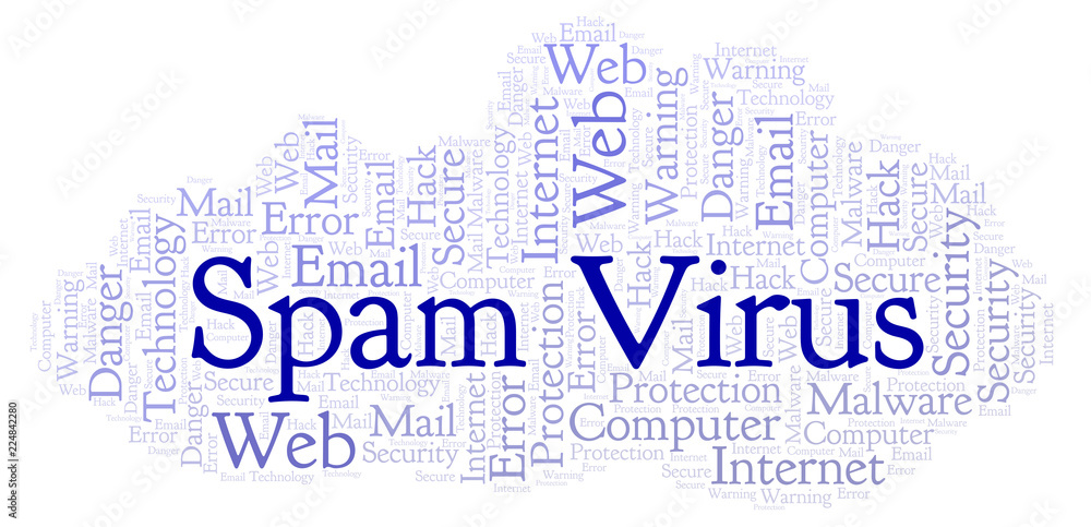Fototapeta premium Spam Virus word cloud.