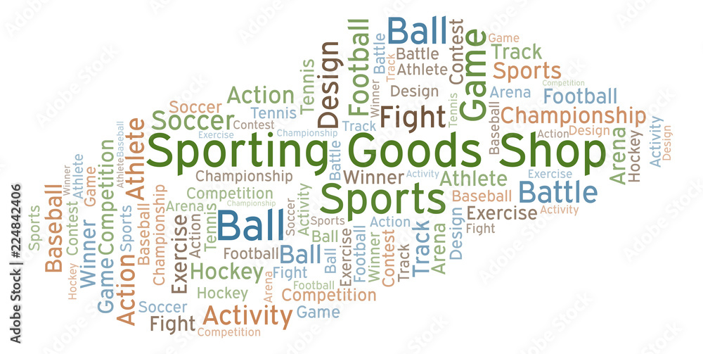 Sporting Goods Shop word cloud.