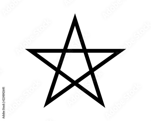 Black simple pentagram symbol, isolated on white background photo