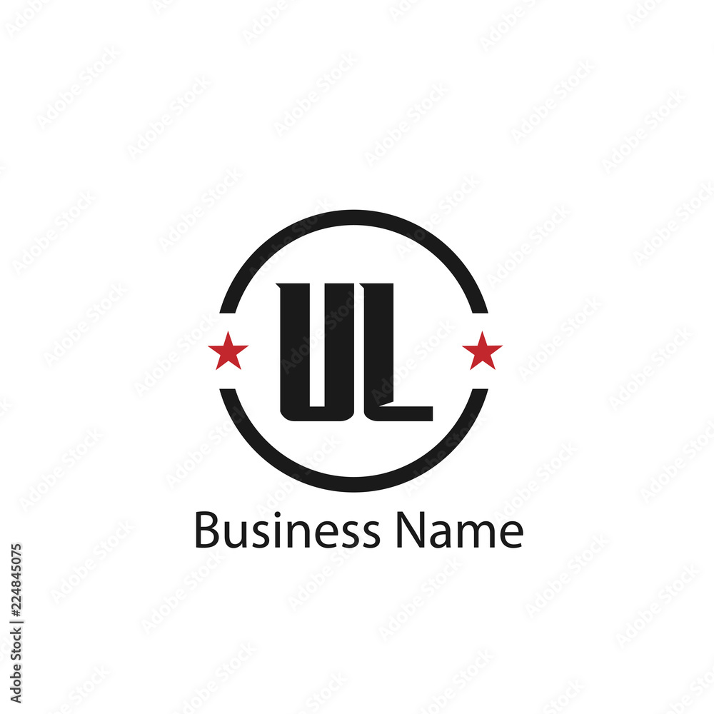 Initial Letter UL Logo Template Design