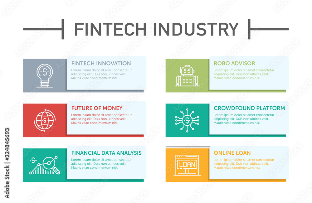 Fintech Industry Infographic Icons Fintech Industry Infographic Icons