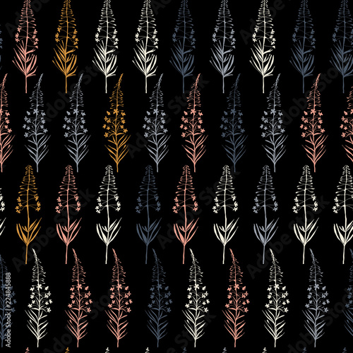 Vector floral seamless pattern with hand drawn  summer wild  flowers.