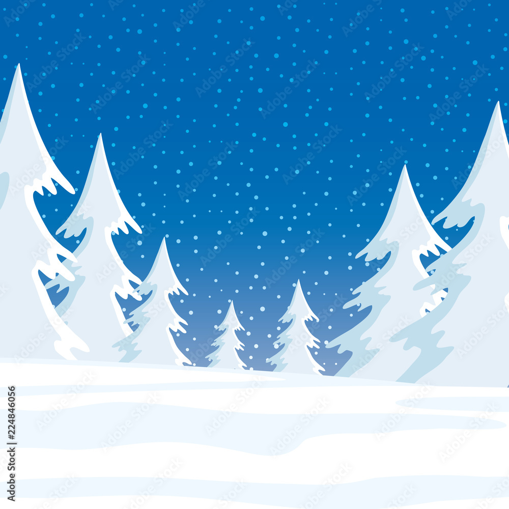 Winter landscape with beautiful forest and snow. Winter landscape with beautiful forest and snow.