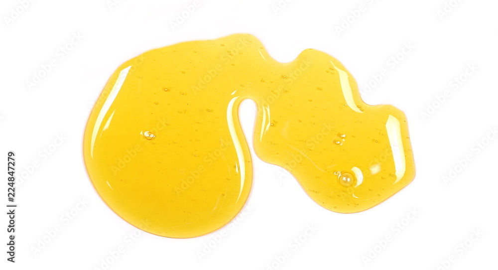 Honey isolated on white background, top view