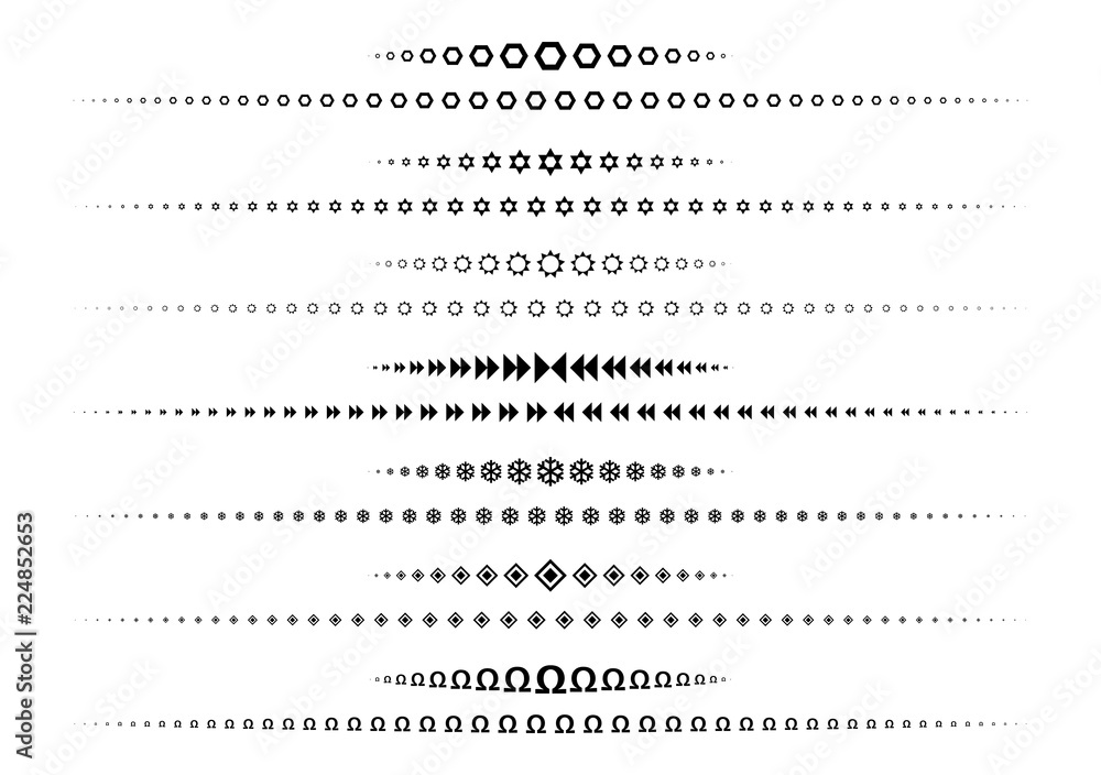 Vector illustration of the pattern of dots, star, plus to be line on white background. Vector illustration of the pattern of dots, star, plus to be line on white background.