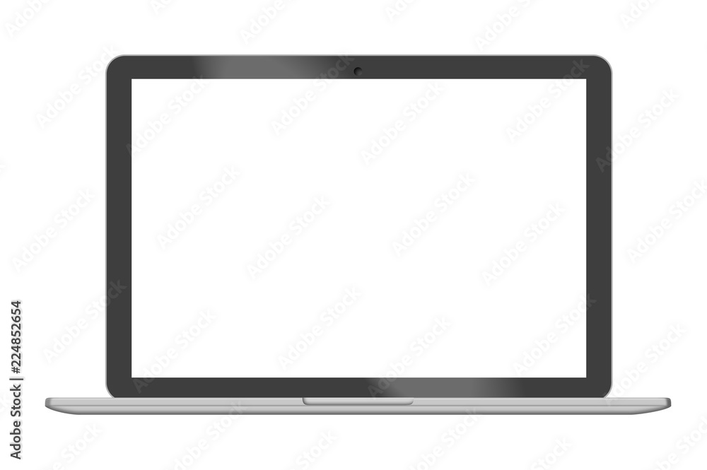 Notebook on isolated white background. Digital device.