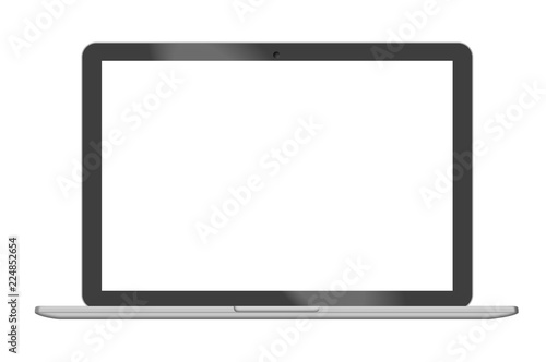 Notebook on isolated white background. Digital device.