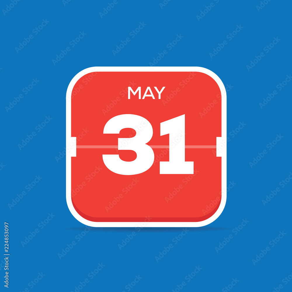 May 31 Calendar Flat Icon May 31 Calendar Flat Icon