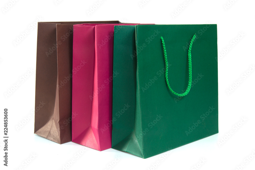Paper shopping bags isolated on white background. Paper shopping bags isolated on white background.