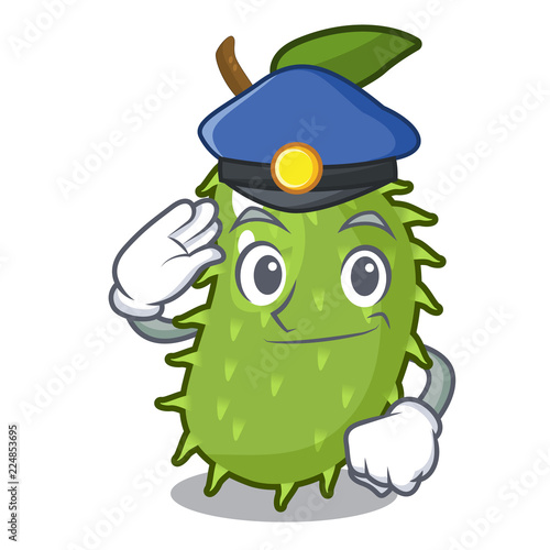 Police cartoon soursop fruit in the market