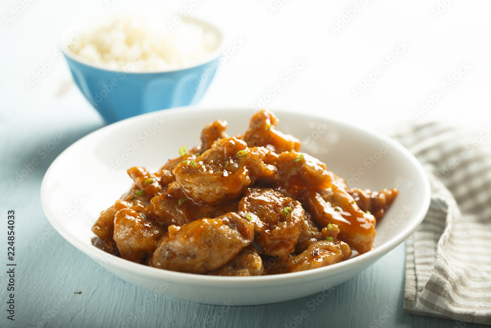 Asian style glazed pork with rice Asian style glazed pork with rice