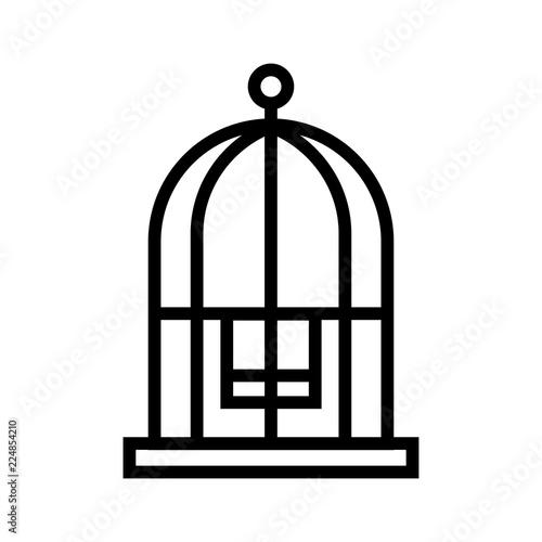 Bird cage Line illustration