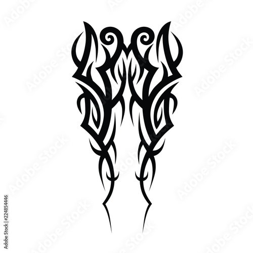 Tattoo tribal vector designs. Ethnic tattoo tribal design black and white abstract swirl shape pattern vector template.