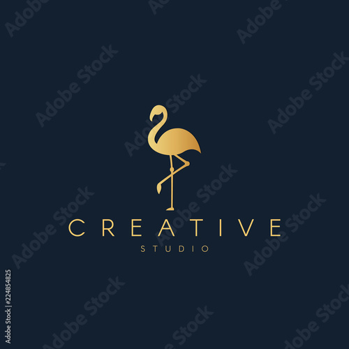 Flamingo logo. Flamingo silhouette. Trendy animal logo design