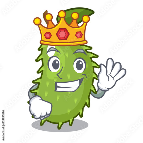 King fresh soursop fruit isolated on mascot