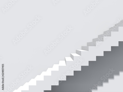 Conceptual stair on wall background building or architecture as metaphor to business success  growth  progress or achievement. 3D illustration of creative steps riseing up to the top as vision design