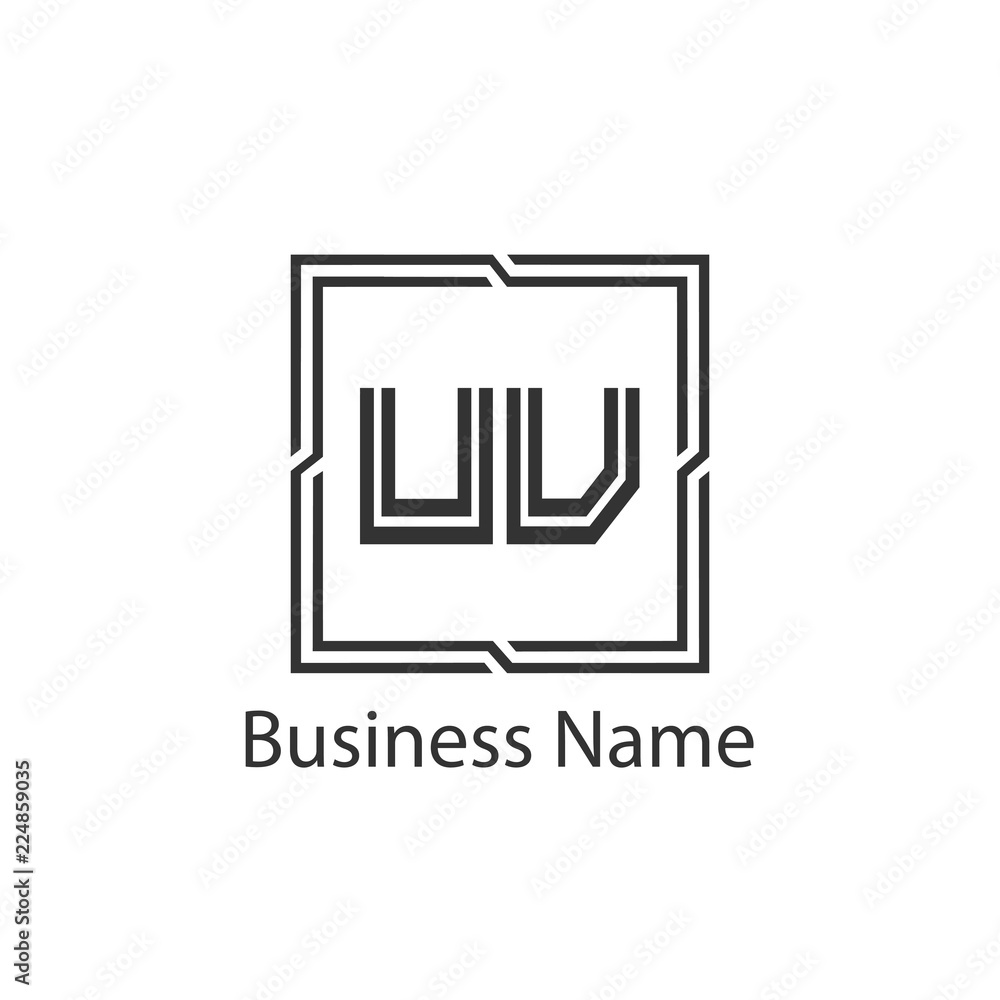Initial Letter UV Logo Template Design