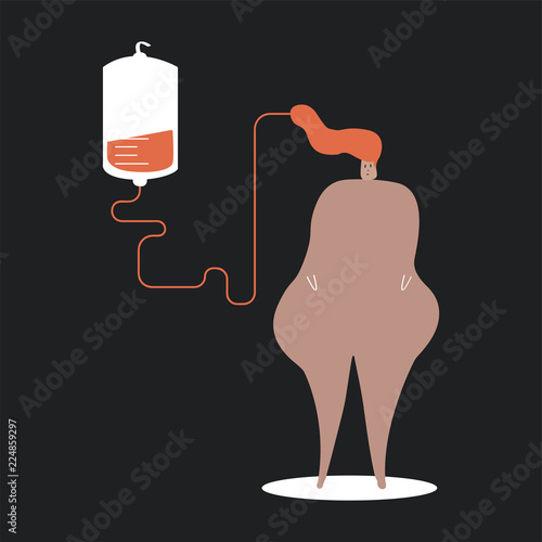 Person donating blood vector illustration