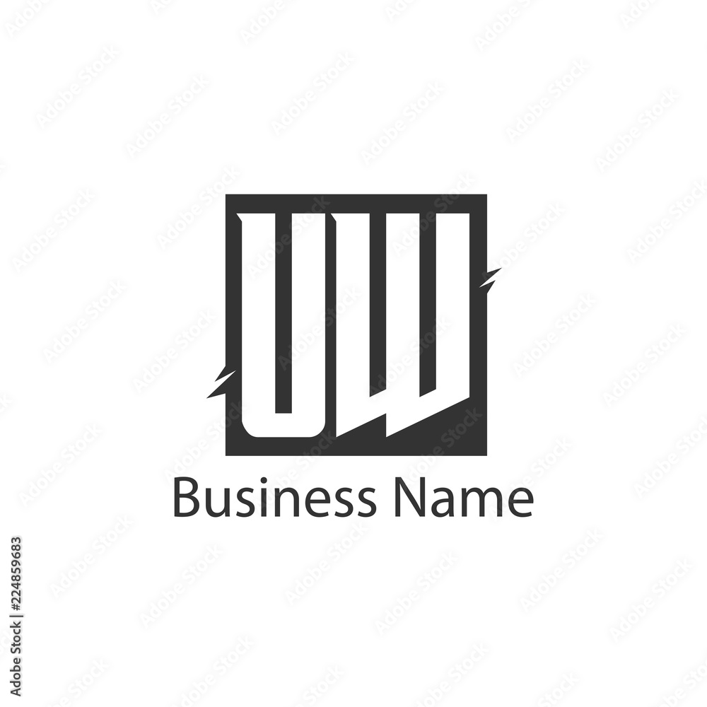 Initial Letter UW Logo Template Design