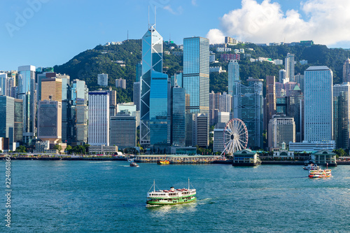 Hong Kong skyline in Victoria Harbour