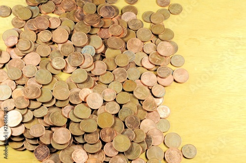 Pile of coins of euro cents