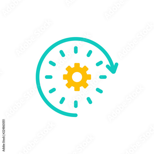 Productivity and Efficiency. Productivity icon vector. Efficiency vector symbol. Time management sign. Capacity and production cycle icon