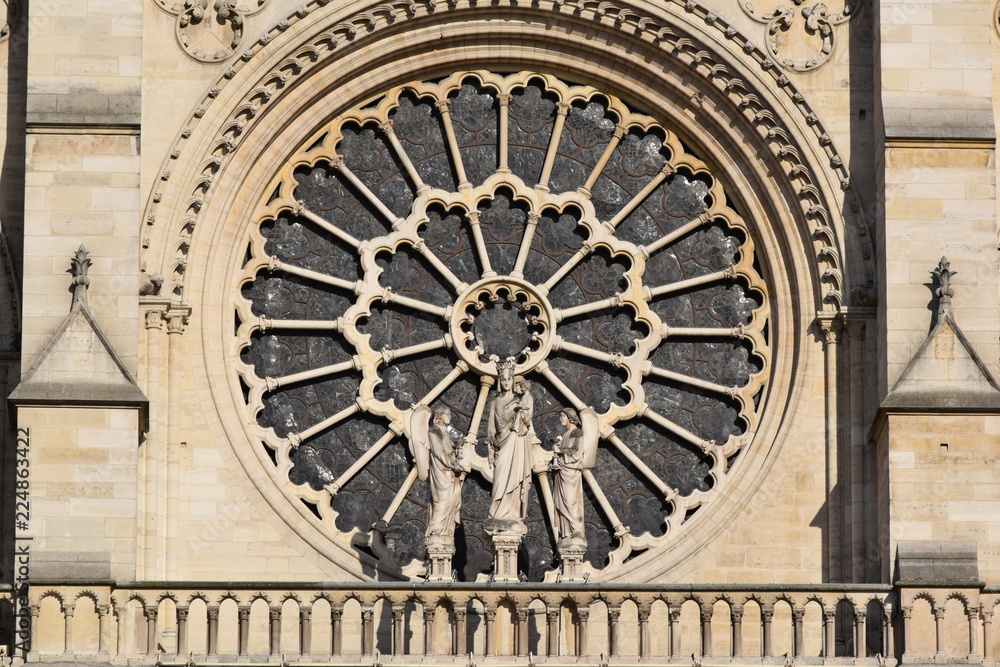 Circular Main Window, Notre Dame, Paris