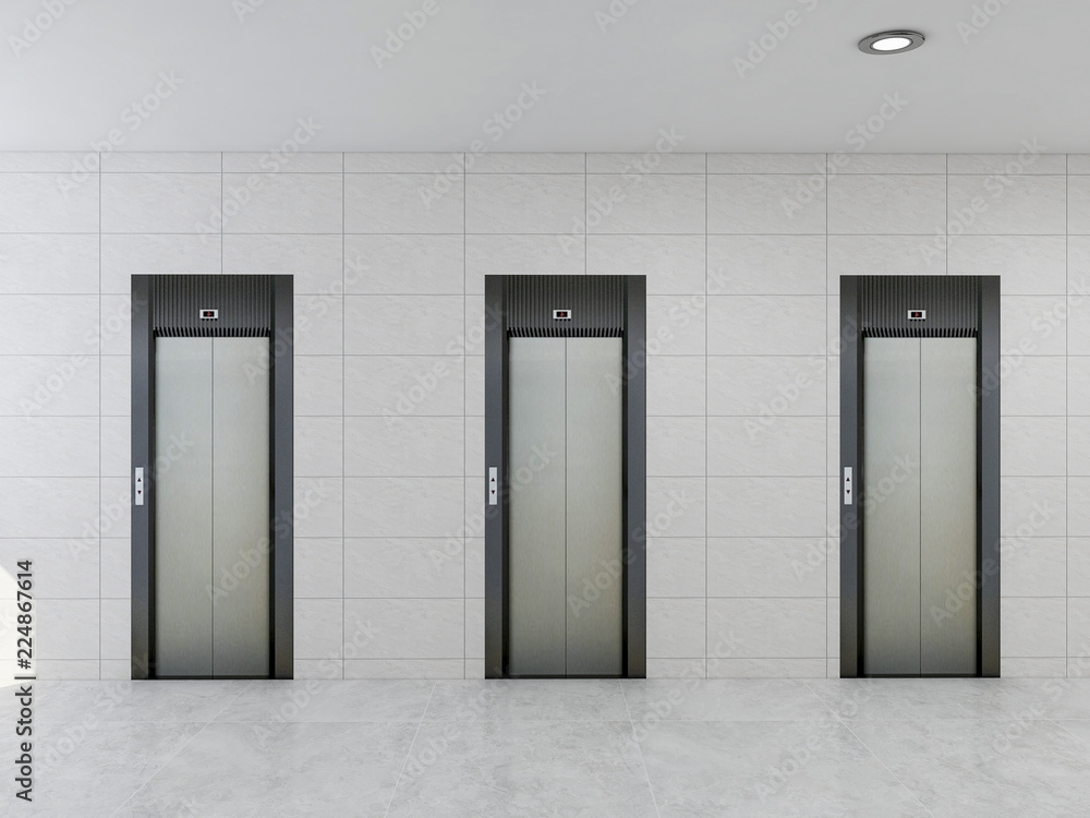 Elevators and corridors in the building Elevators and corridors in the building