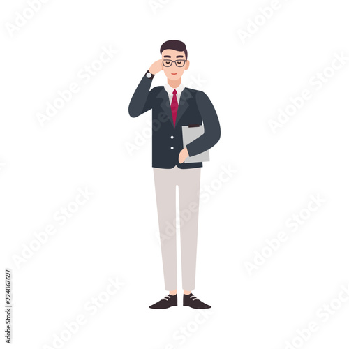 Politician, government worker, public servant, official or delegate dressed in smart suit