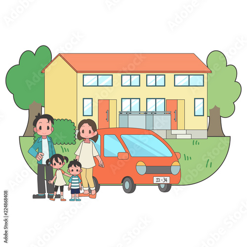 2世帯家族　住宅　車