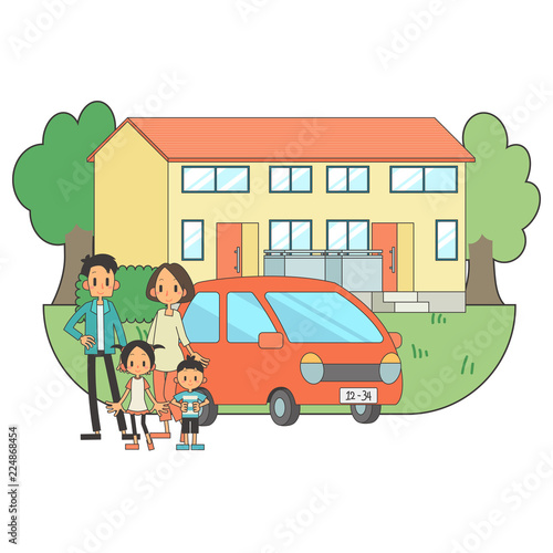 2世帯家族　住宅　車