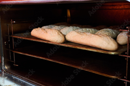 Bread in oven
