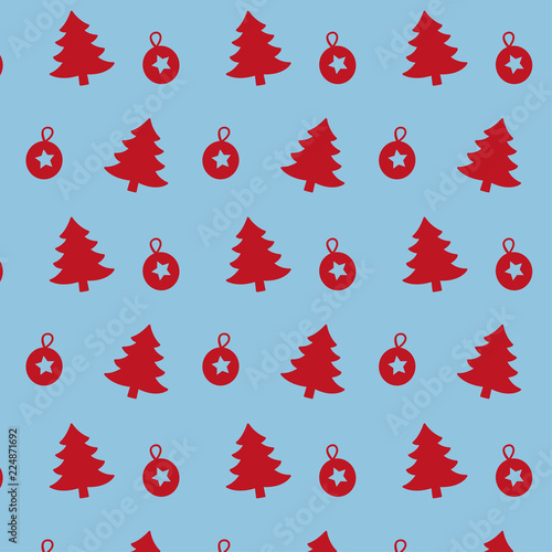 Geschenkpapier Tanne und Christbaumkugel