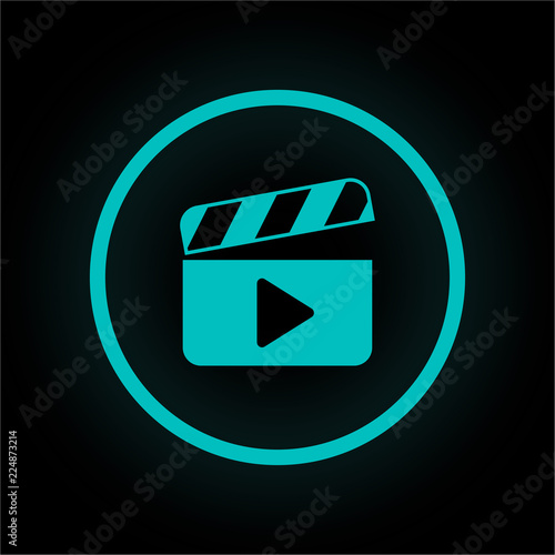 Neon Button rund - Filmklappe