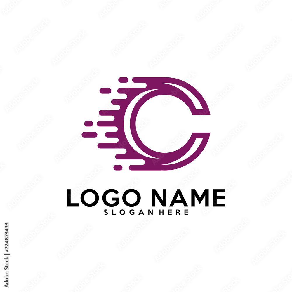 Initial C C logo vector template, C pixel, fast logo, triangle Initial C C logo vector template, C pixel, fast logo, triangle