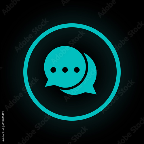 Neon Button rund - Gespräch